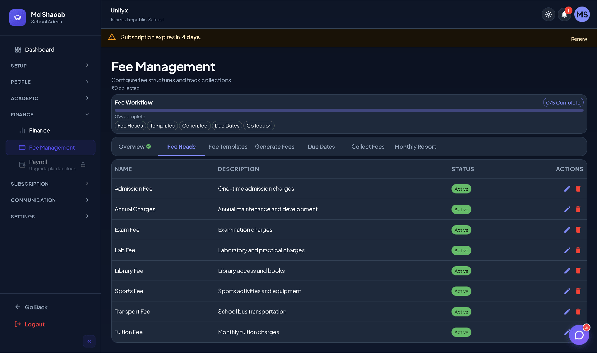 Fee Management